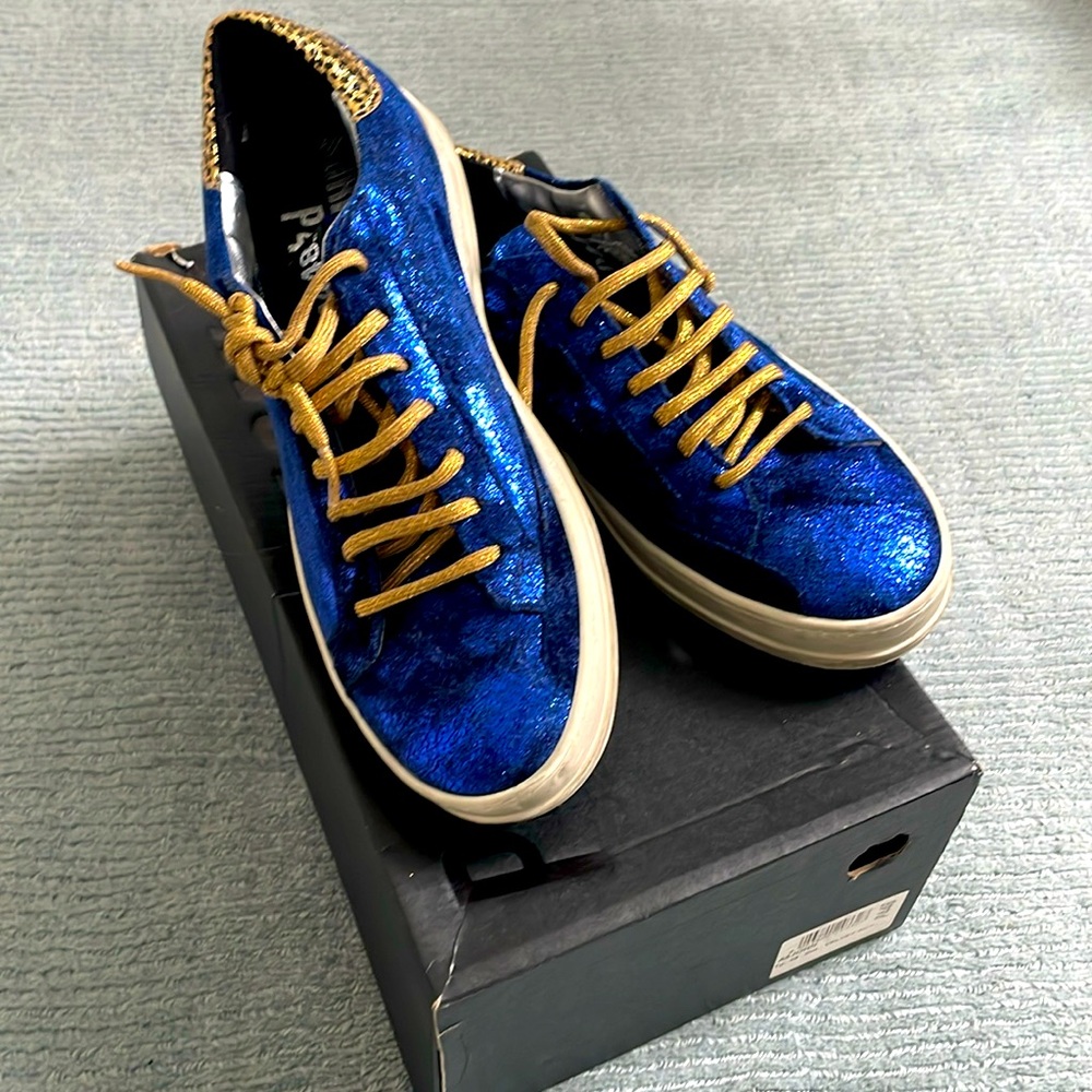 Sparkly suede with leopard detail P448 sneakers